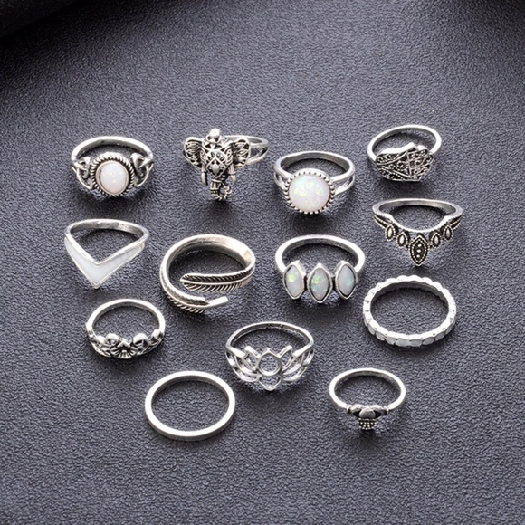 Silver and Blue Ring Set - Picture 3 of 3